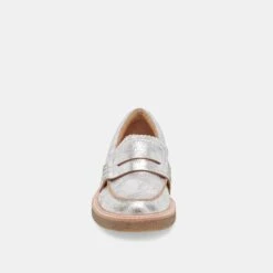 Dolce Vita ARABEL LOAFERS SILVER DISTRESSED LEATHER -Dolce Vita DOLCEVITA FLATS ARABEL SILVERDISTRESSEDLEATHER 04