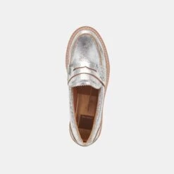 Dolce Vita ARABEL LOAFERS SILVER DISTRESSED LEATHER -Dolce Vita DOLCEVITA FLATS ARABEL SILVERDISTRESSEDLEATHER 06