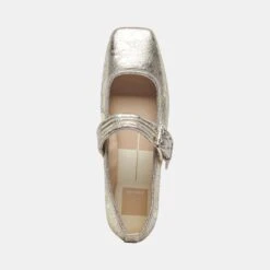 Dolce Vita ARORA BALLET FLATS PLATINUM DISTRESSED LEATHER -Dolce Vita DOLCEVITA FLATS ARORA PLATINUMDISTRESSEDLEATHER 06