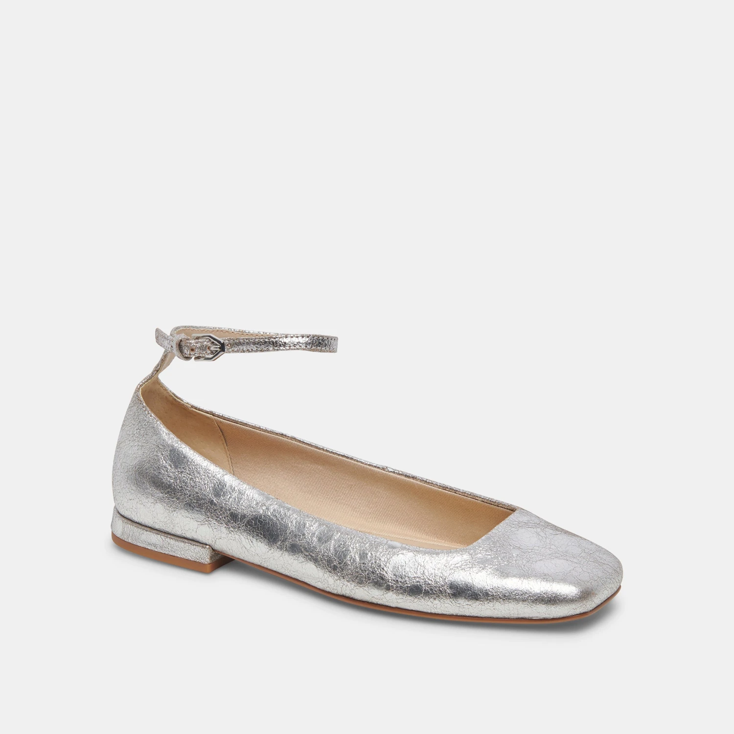 Dolce Vita ASHYA BALLET FLATS SILVER DISTRESSED LEATHER 5 Dolce Vita ASHYA BALLET FLATS SILVER DISTRESSED LEATHER - Image 3