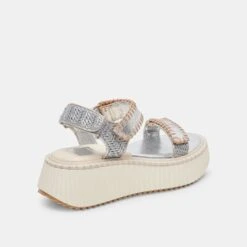 Dolce Vita DEBRA SANDALS SILVER DISTRESSED LEATHER -Dolce Vita DOLCEVITA FLATS DEBRA SILVERDISTRESSEDLEATHER 03