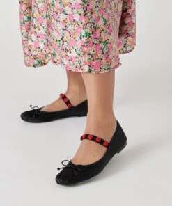 Dolce Vita LILLY BALLET FLATS BLACK MULTI SATIN -Dolce Vita DOLCEVITA FLATS LILLY BLACKMULTISATIN ONFOOT 2