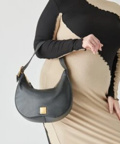 Dolce Vita LANEE SHOULDER BAG BLACK ROYAL LEATHER -Dolce Vita DOLCEVITA HANDBAGS LANE BLACK 1 abaa0bc2 b925 462d 9d1d 44a4ff446735