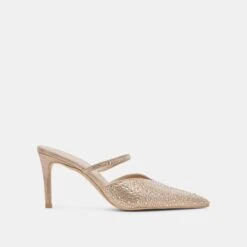 Dolce Vita KANIKA CRYSTAL HEELS LIGHT GOLD FABRIC