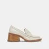 Dolce Vita TALIE LOAFERS IVORY EMBOSSED LEATHER -Dolce Vita DOLCEVITA HEELS TALIE IVORYEMBOSSEDLEATHER 02
