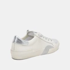 Dolce Vita ZINA SNEAKERS WHITE SILVER LEATHER -Dolce Vita DOLCEVITA HEELS ZINA WHITESILVERRECYCLEDLEATHER 03