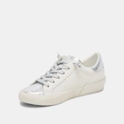 Dolce Vita ZINA SNEAKERS WHITE SILVER LEATHER -Dolce Vita DOLCEVITA HEELS ZINA WHITESILVERRECYCLEDLEATHER 09