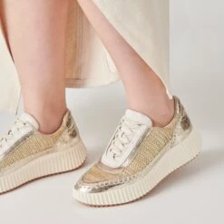 Dolce Vita DOLEN SNEAKERS GOLD KNIT -Dolce Vita DOLCEVITA SNEAKERS DOLEN GOLDKNIT ONFOOT