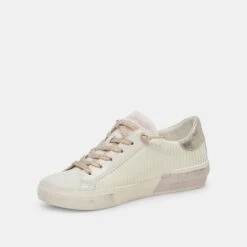 Dolce Vita ZINA PLUSH SNEAKERS WHITE SLICED LEATHER -Dolce Vita DOLCEVITA SNEAKERS ZINAPLUSH WHITESLICEDLEATHER 08