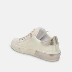 Dolce Vita ZINA PLUSH SNEAKERS WHITE SLICED LEATHER -Dolce Vita DOLCEVITA SNEAKERS ZINAPLUSH WHITESLICEDLEATHER 09