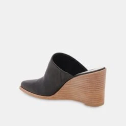 Dolce Vita BEEMA MULES BLACK LEATHER -Dolce Vita DOLCEVITA WEDGES BEEMA BLACKLEATHER 09
