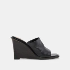 Dolce Vita GILDED WEDGES BLACK LEATHER